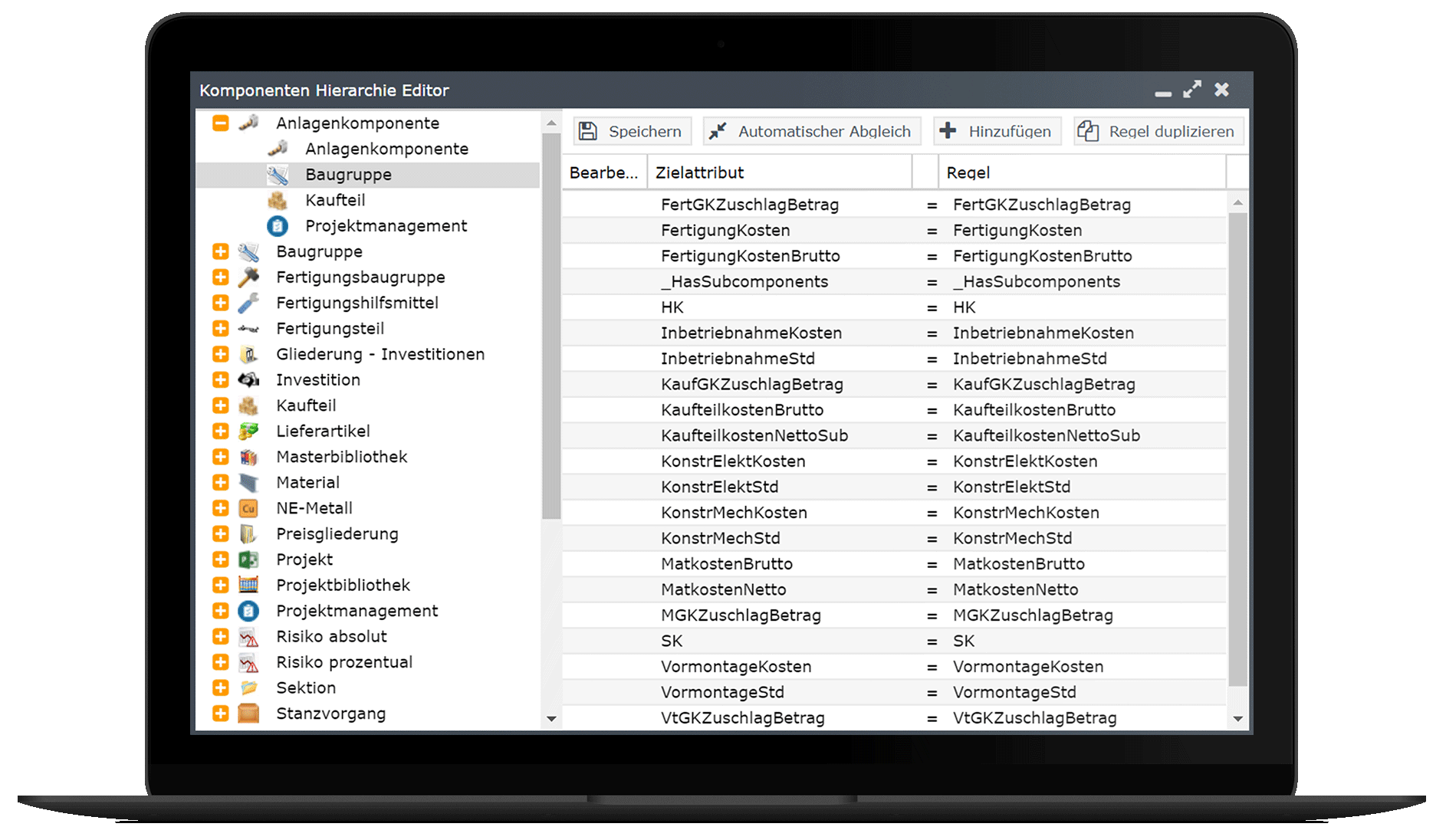 CPQ Customizinh: Hierarchie-Editor