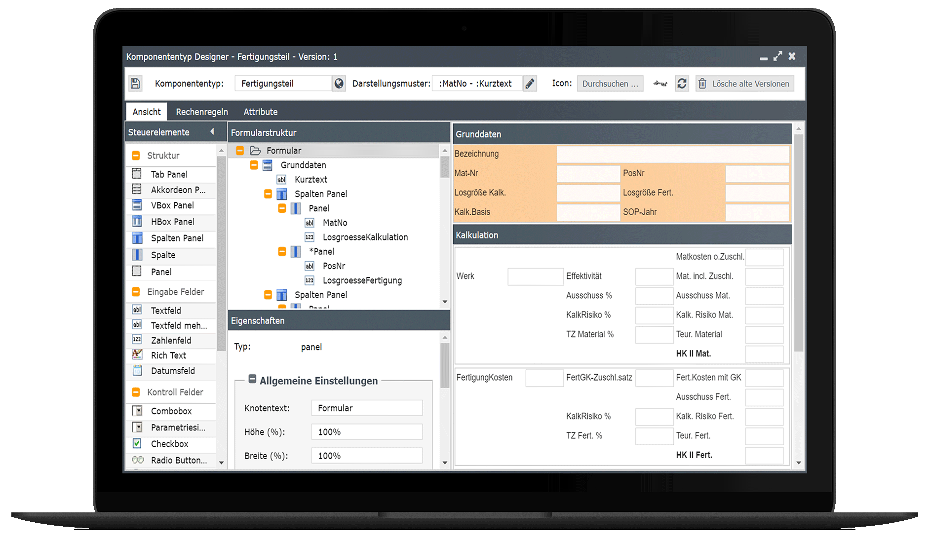 CPQ Customizing: Komponententypen